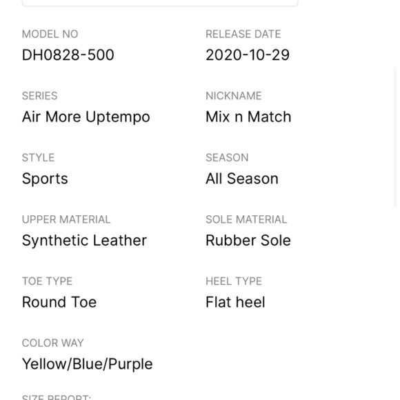 Nike Air More Uptempo 
'Mix n Match' DH0828-500 size 1 youth - Picture 9 of 9